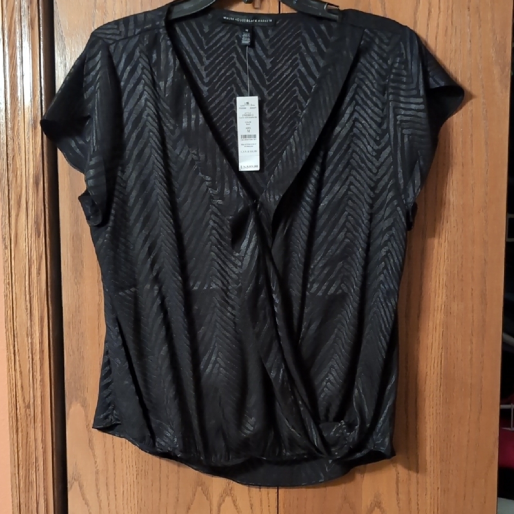White House Black Market Chevron Wrap Blouse